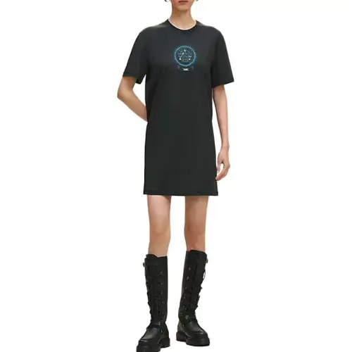 HERMES Short Sleeved Dress Women's Black