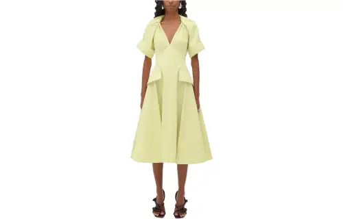 Bottega Veneta SS23 Short Sleeved Dress Women's Yellow
