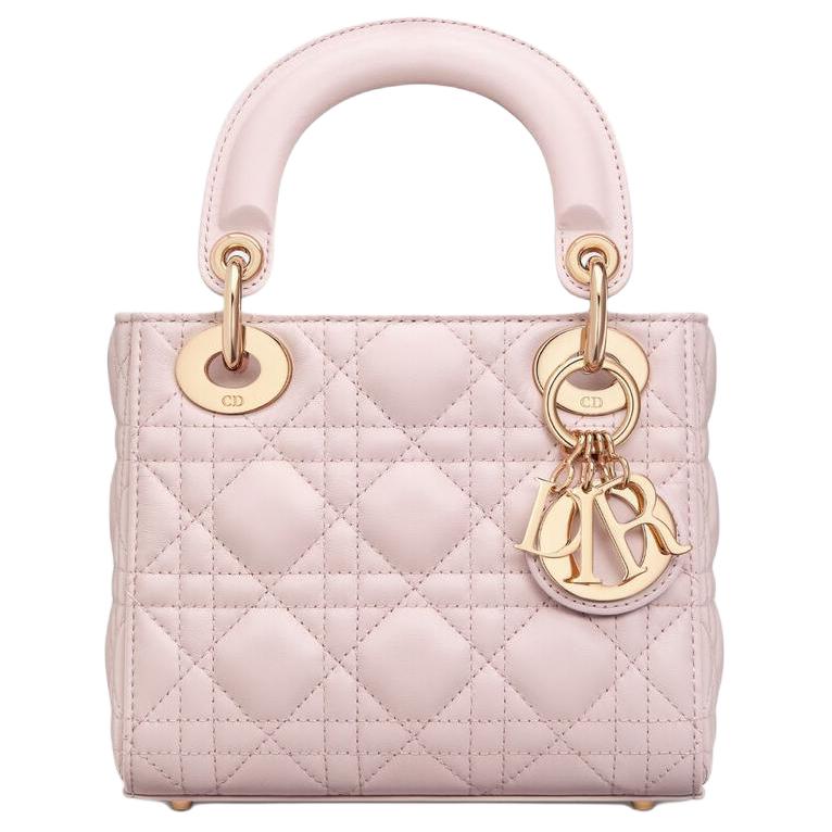 Женская сумка Dior Lady Dior (нежно-розовая)
