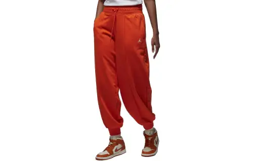 Jordan Sport Knitted Sweatpants Women's Orange Moderate Cuffed Pants