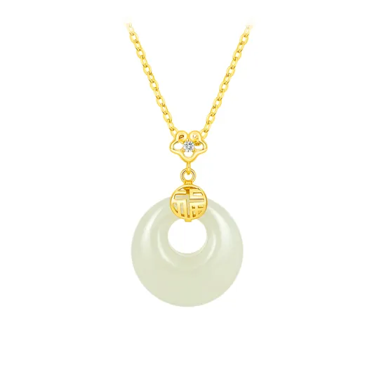 MCK Necklaces White Jade/Pale Greenish White Jade Women's
