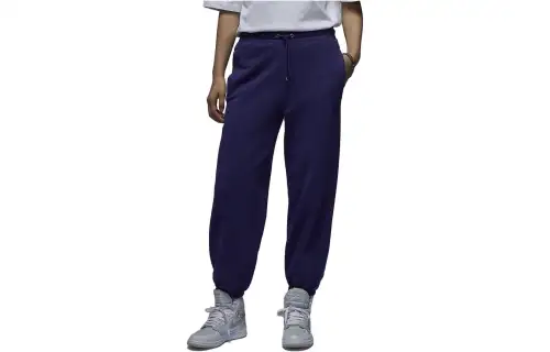 Jordan Flight Solid Color Lace Up Casual Fleece Lined Elastic Cuff Knitted Sweatpants Women's Purple