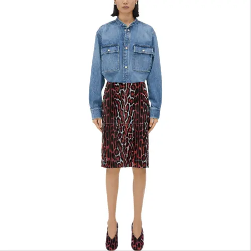 Bottega Veneta Leather Long Skirt Women's Black