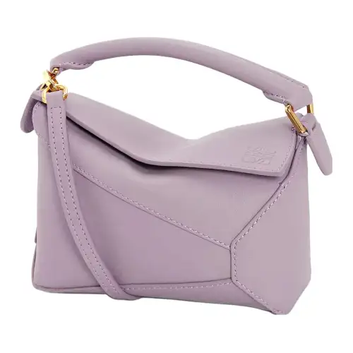 LOEWE Puzzle Cow Leather Handbag, Shoulder Bag, Crossbody Bag Mini Women's Purple