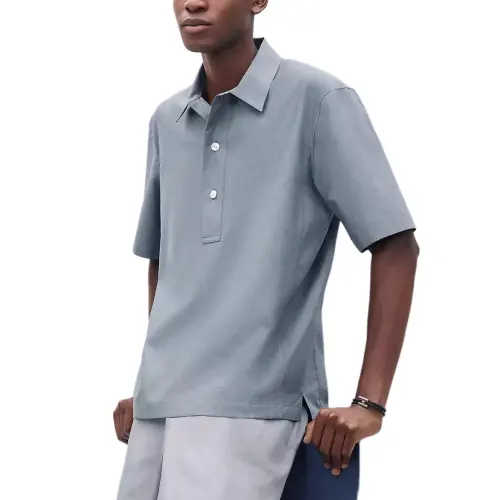 HERMES SS25 Polo Shirt Men's Eucalyptus