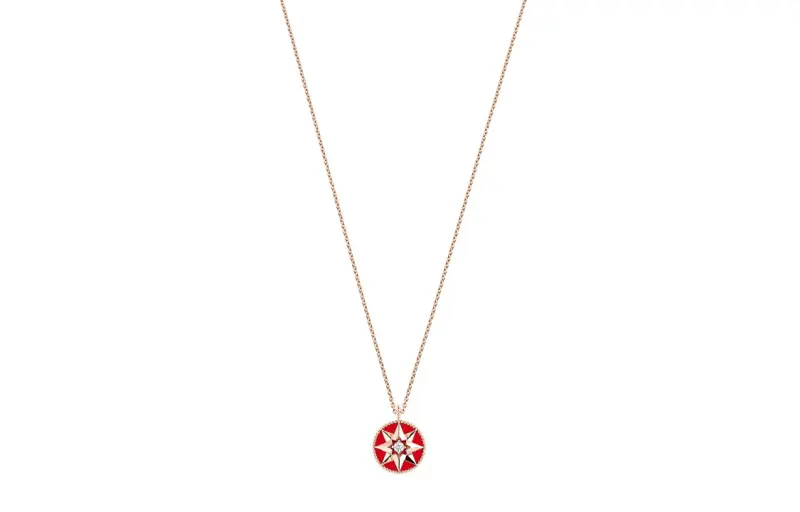 DIOR Rose Des Vents 18K Rose Gold Diamond Necklaces Women's