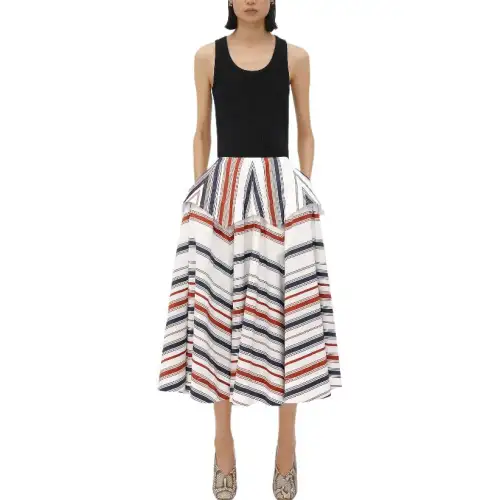 Bottega Veneta Casual Long Skirt Women's Marine Blue