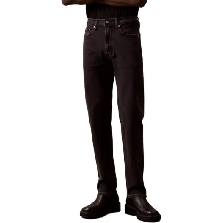Calvin Klein Jeans Men's Black Moderate Straight Fit Pants