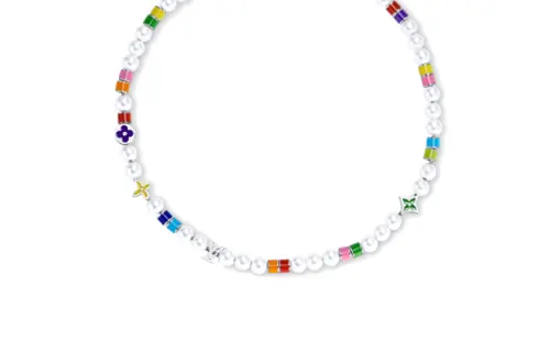 LOUIS VUITTON MNG Metal, Resin Necklaces Men's Multicolor