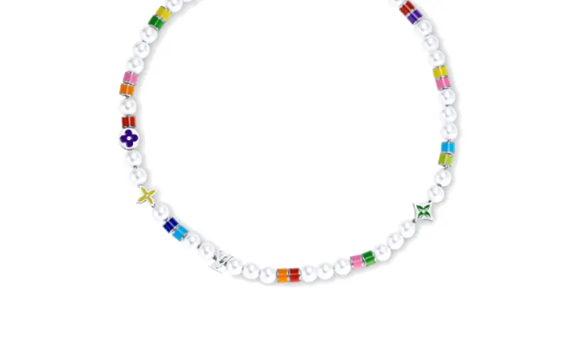 LOUIS VUITTON MNG Metal, Resin Necklaces Men's Multicolor