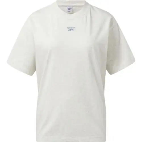 Reebok T Shirts Women's White Crew Neck Moderate Straight Fit