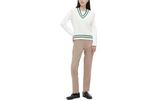 UNIQLO Casual Pants Women's Dark Beige Moderate Straight Fit Pants