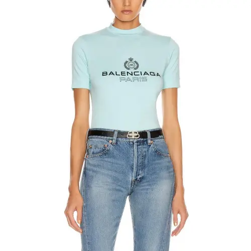 Balenciaga T Shirt Women's Lake Blue Regular Fit