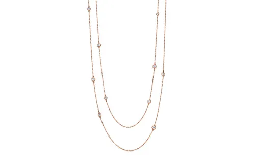 TIFFANY & CO. Elsa Peretti® 18K Rose Gold, Diamond Necklaces Women's Rose Gold