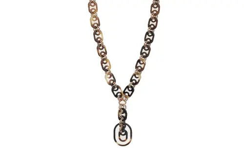 HERMES Bubali Cornu, Metal Necklaces Women's Gold