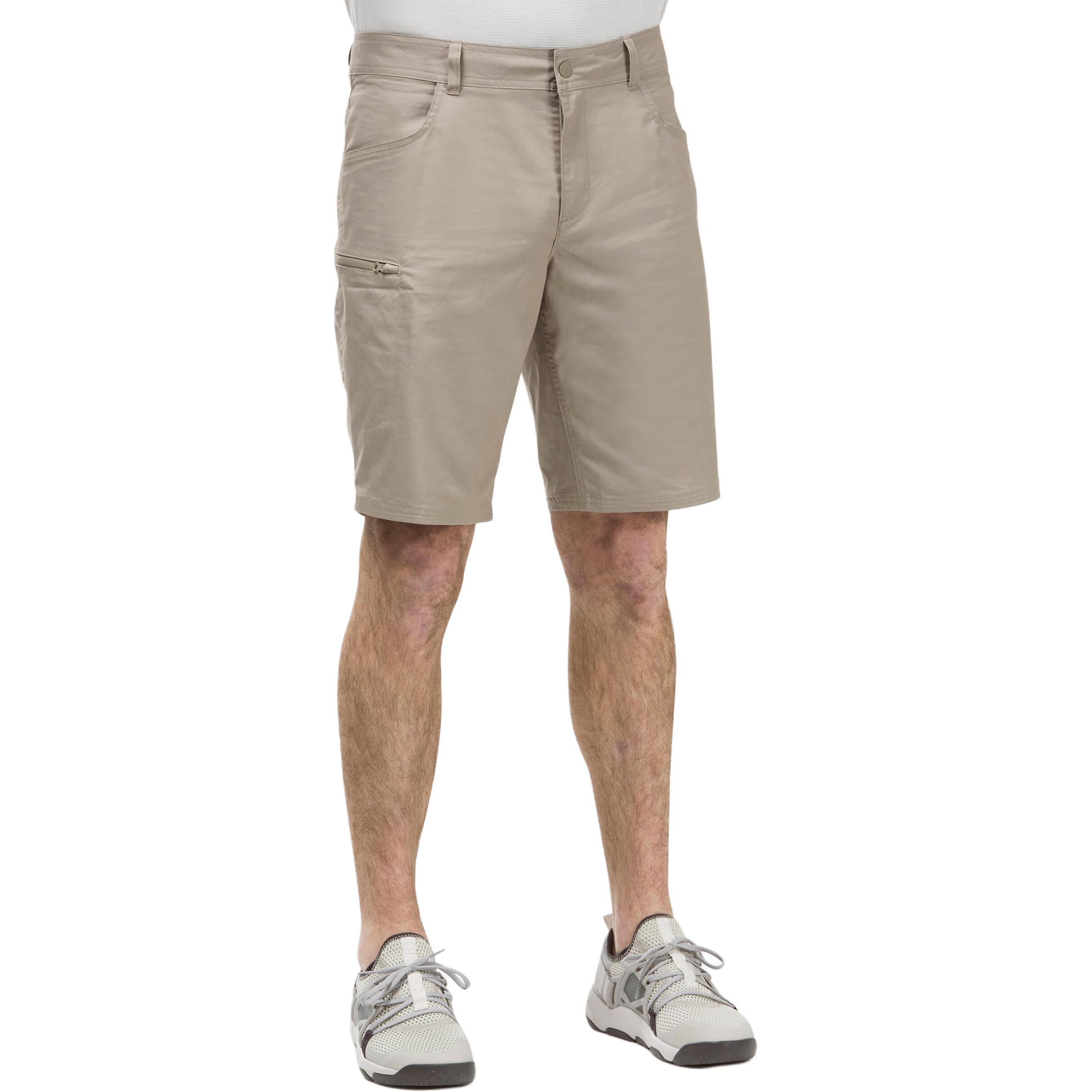Decathlon DECATHLON NH500 QUECHUA slim and comfortable solid color five-point hiking casual shorts men's light coffee color