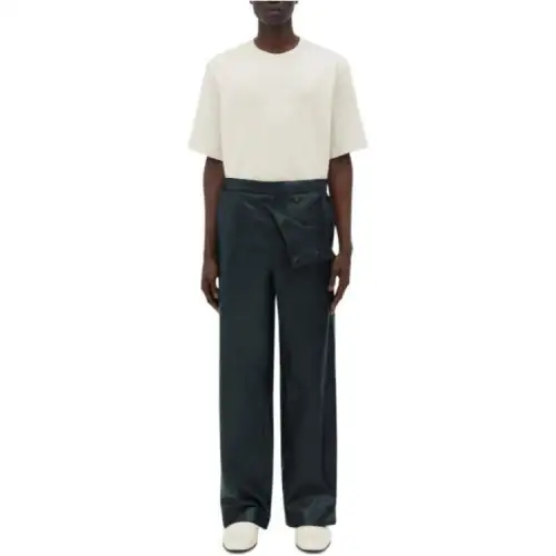 Bottega Veneta Leather Pants Men's Blue