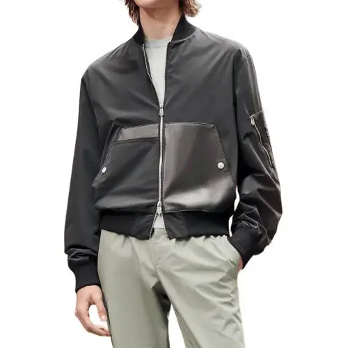 HERMES Jackets Men's Sea Blue V Neck Moderate Other