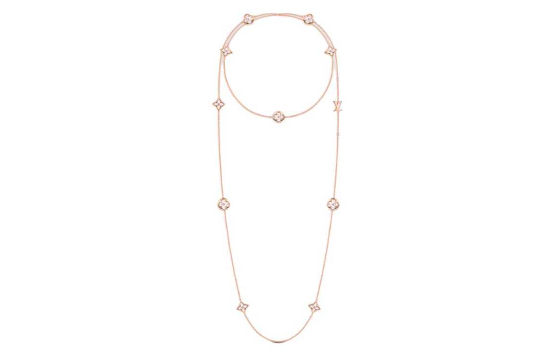 LOUIS VUITTON Golden diamond necklace pearl for men and women, with your logo imprint, 18 carat, pink gold, for beloved