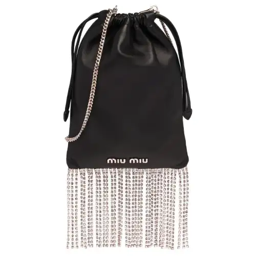MIU MIU Soft Sheep Leather Crossbody Bag, Shoulder Bag Women's Black