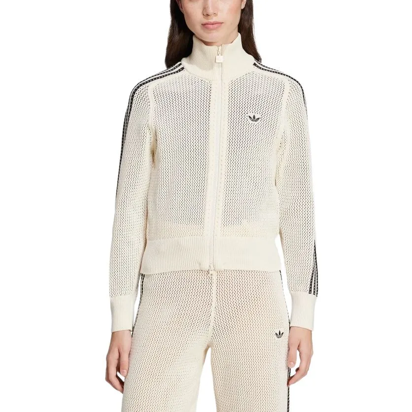Adidas Women's Premium Crochet Track Top Wonder White