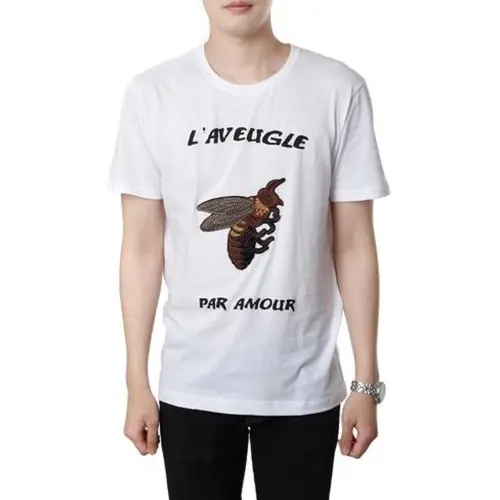 GUCCI T Shirts Men's White Crew Neck Moderate Straight Fit