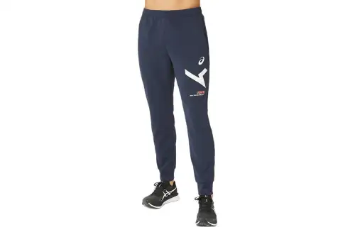 ASICS A I M Casual Pants Men's Marine Blue Moderate Straight Fit Pants