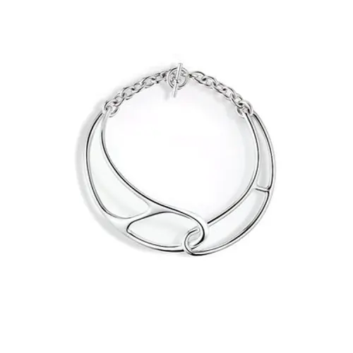 HERMES Chaine D'Ancre 925 Sterling Silver Necklaces Women's Silver