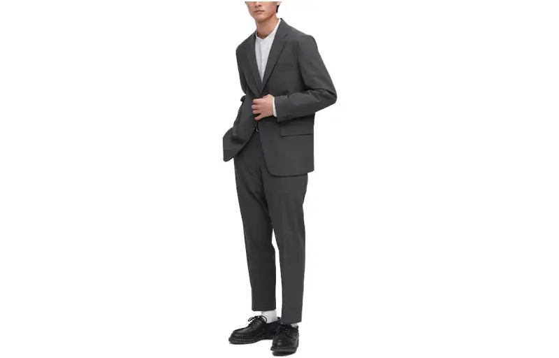 UNIQLO Suit Pants Men's Dark Gray Moderate