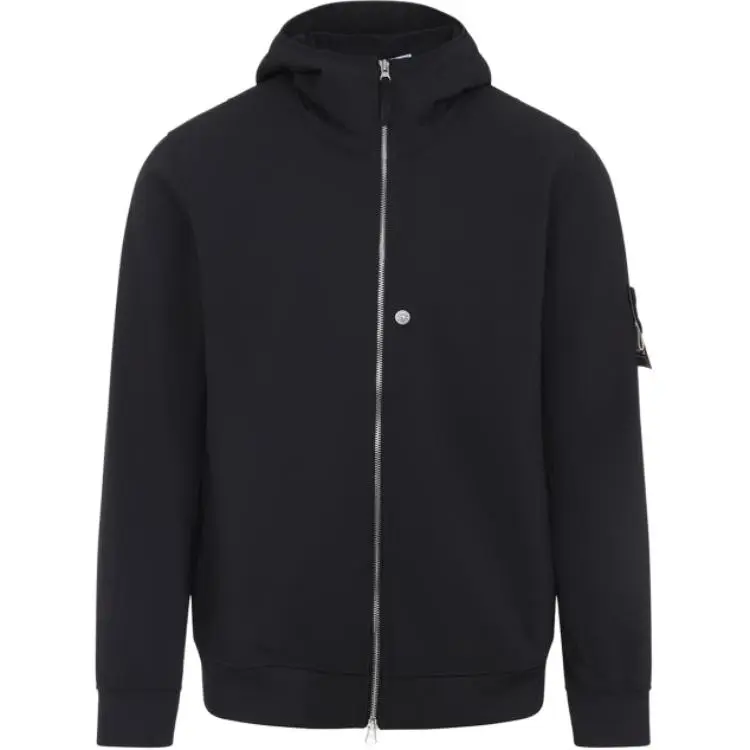 STONE ISLAND Logo Patch Zip Up Hooded Jacket