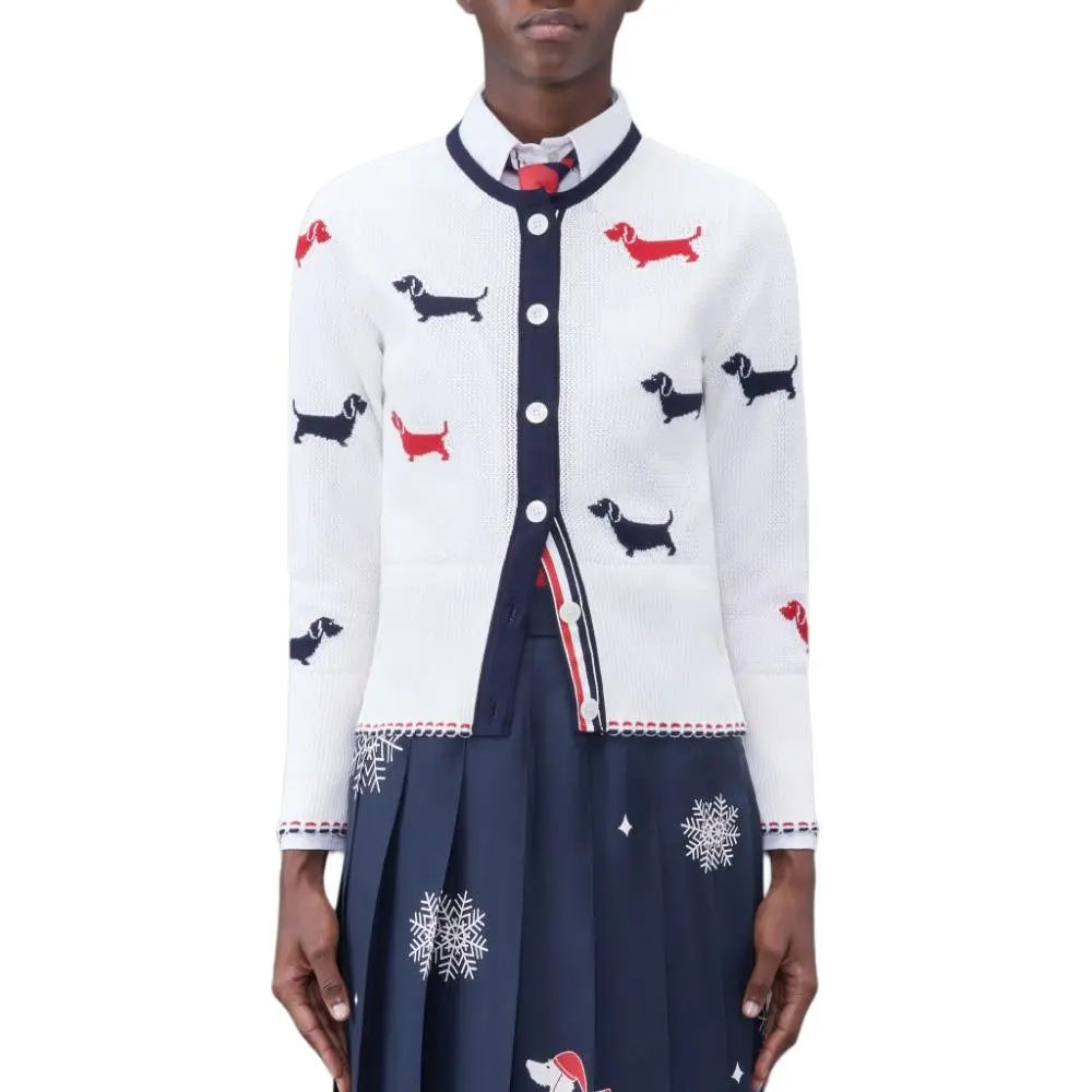 Thom Browne intarsia-knit Hector cotton cardigan