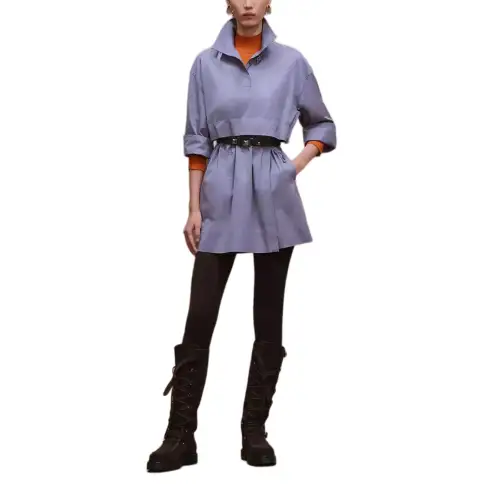 HERMES Long Sleeved Dress Women's Purple