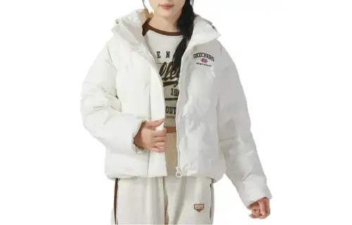 Skechers Down Jackets Women's White Hooded Moderate Other