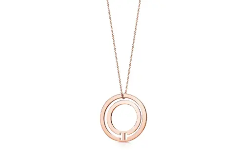 TIFFANY & CO. T 18K Rose Gold Necklaces Women's Rose Gold
