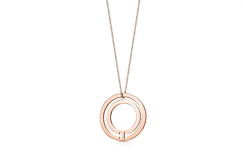 TIFFANY & CO. T 18K Rose Gold Necklaces Women's Rose Gold