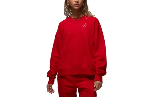 Jordan Sweatshirts Women's Red Crew Neck Moderate Regular