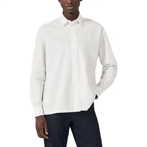 HERMES Shirts Men's White Lapel Moderate Other