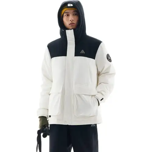 Anta Life Collection Down Jacket Men's Papyrus White/Basic Black