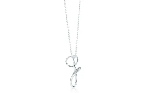 TIFFANY & CO. Elsa Peretti® Sterling Silver, Diamond Necklaces Unisex Silver