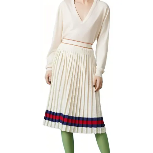 Gucci 2020s Web-detail pleated skirt