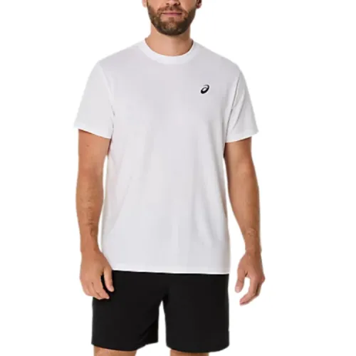 ASICS T Shirts Men's White Crew Neck Moderate
