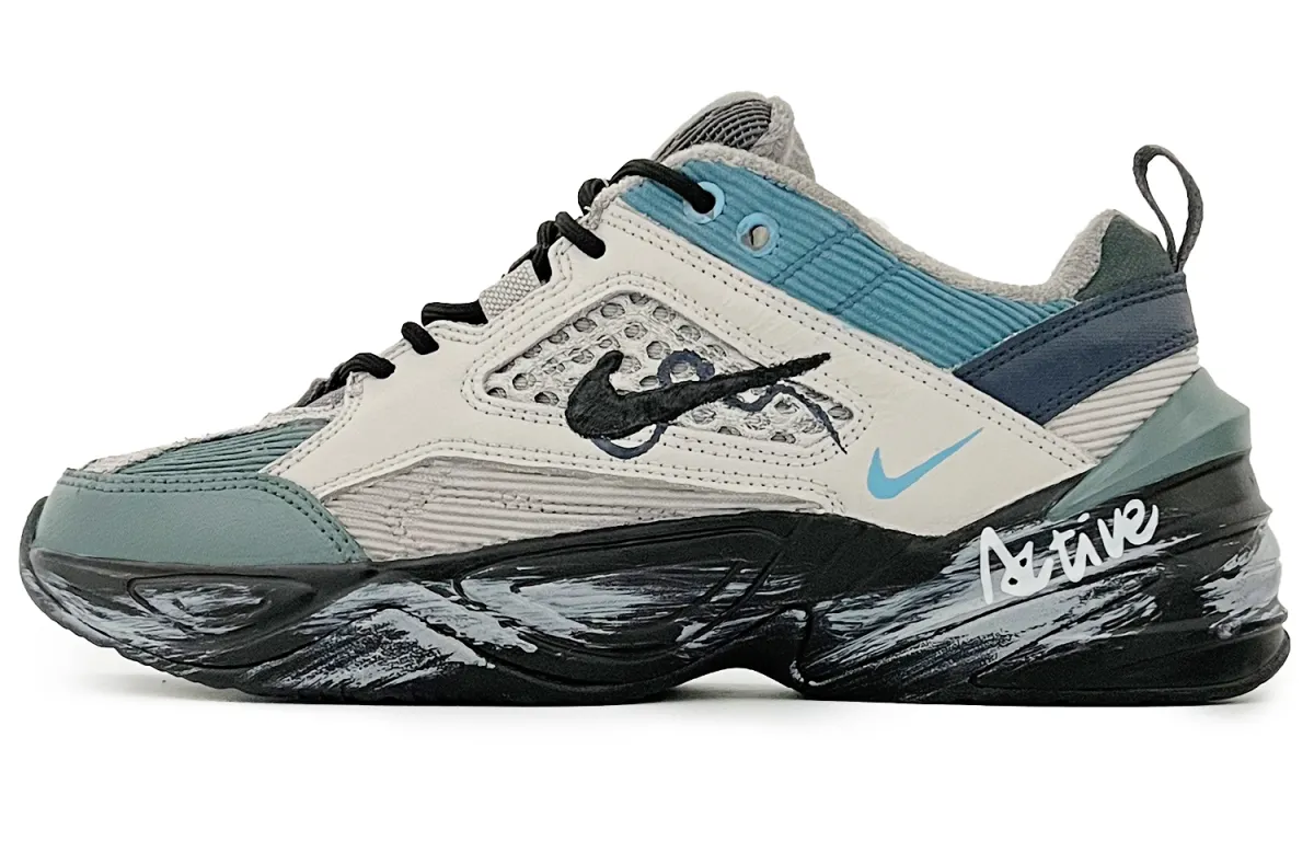 Nike M2K Tekno Departure Abrasion Resistant Low top Chunky Sneakers Unisex Gray Green