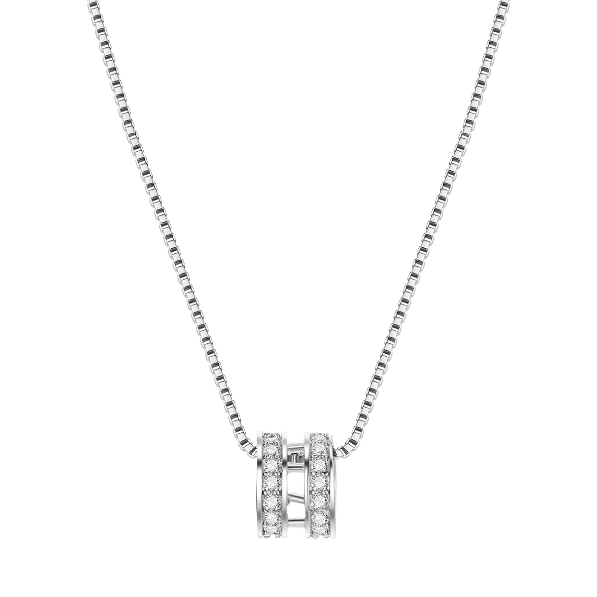 DAISY BEAUTY 925 Sterling Silver Synthetic Cubic Zirconia Necklaces Women's Silver