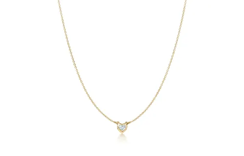 TIFFANY & CO. Tiffany Elsa Peretti® Heart-shaped Decoration 18K Gold Diamond Necklace Women's Gold