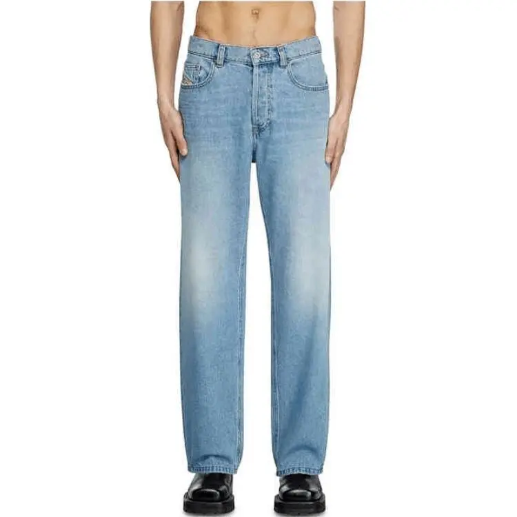 DIESEL Jeans Men's Light Blue Straight Fit Pants