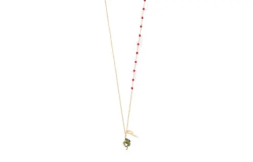 DIOR Gold Plated Glass Necklaces Women's Gold