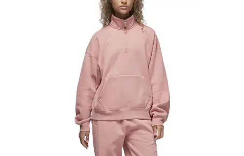 Jordan Flight Fleece Sweatshirts Women's Pink Stand Collar Moderate Regular