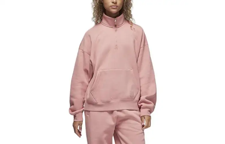 Jordan Flight Fleece Sweatshirts Women's Pink Stand Collar Moderate Regular