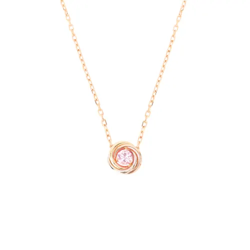 CARTIER Trinity Series 18K Gold Sapphire Necklaces Unisex Multicolor