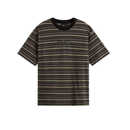Vans Stripe T Shirts Men's Crew Neck Moderate Straight Fit